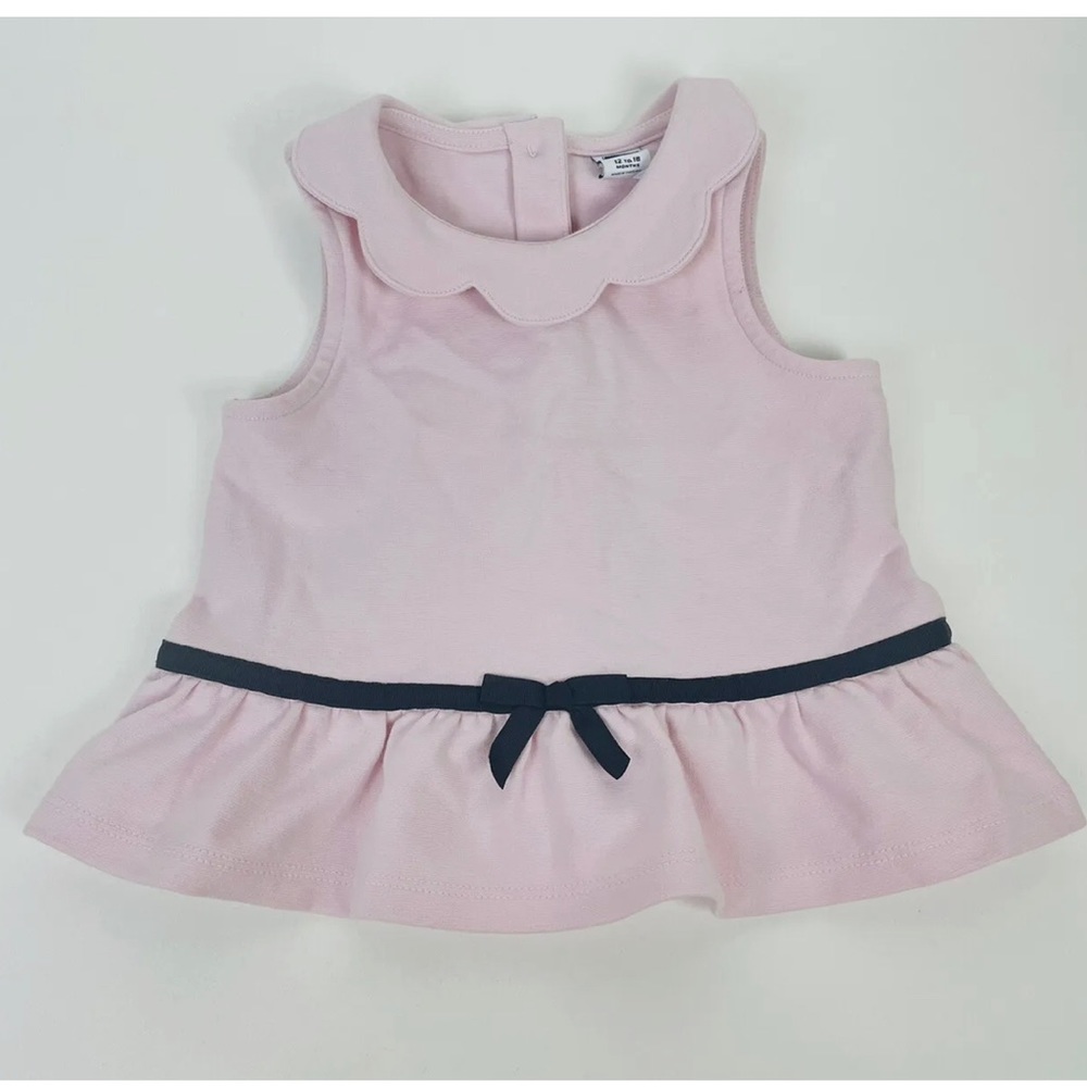 Pink with Black Bow Peplum Top by Janie and Jack